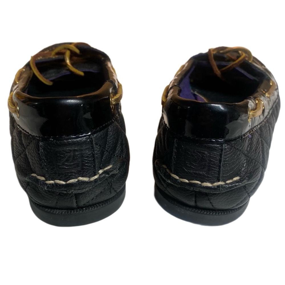Sperry “Audrey” Black and Gold Women’s 6.5 Top Sider Quilted Shoes - Picture 5 of 7